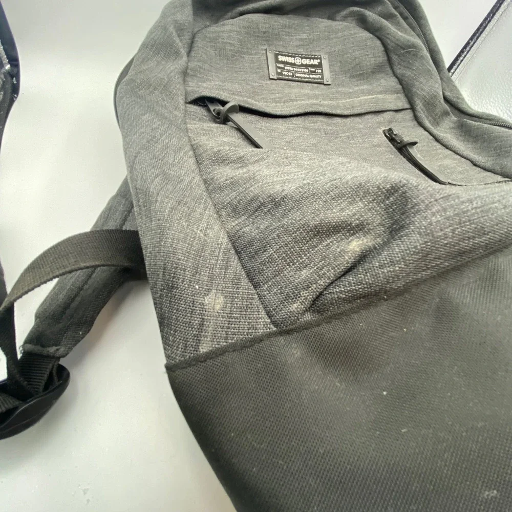 SwissGear Backpack Gray Heather Black Laptop Bag Travel School Work Everyday
